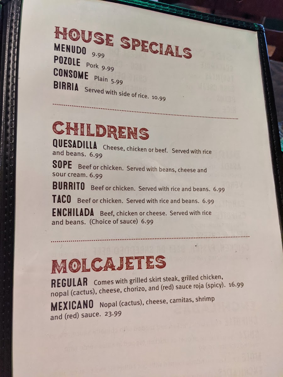 Sabor a Mexico Photo Menu 2