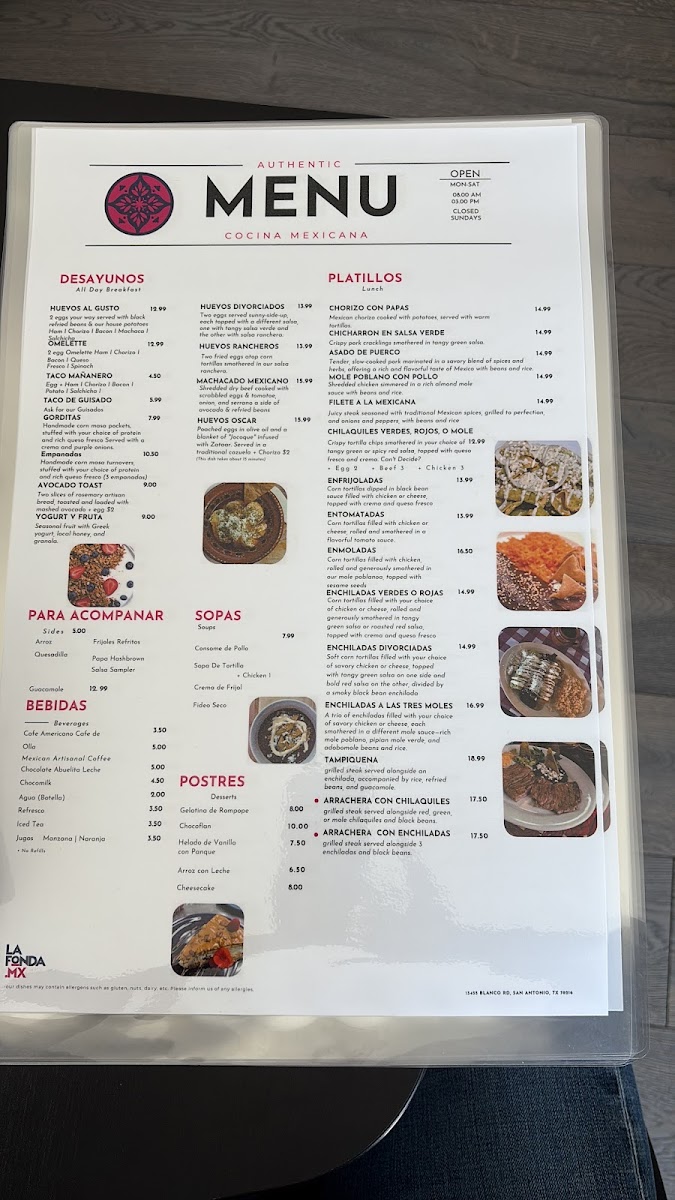 La Fonda Mx Photo Menu 6