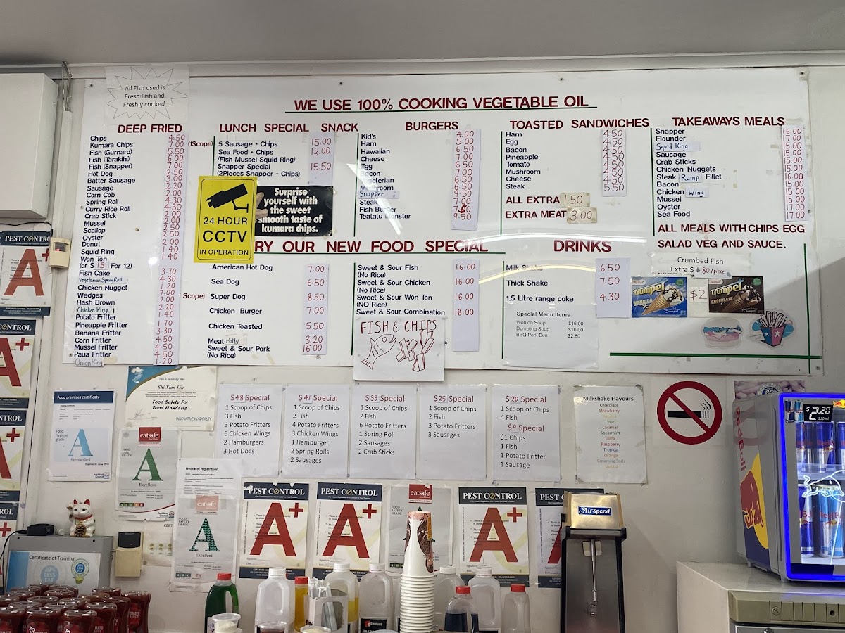Te Atatu Fisheries Takeaway Photo Menu 1