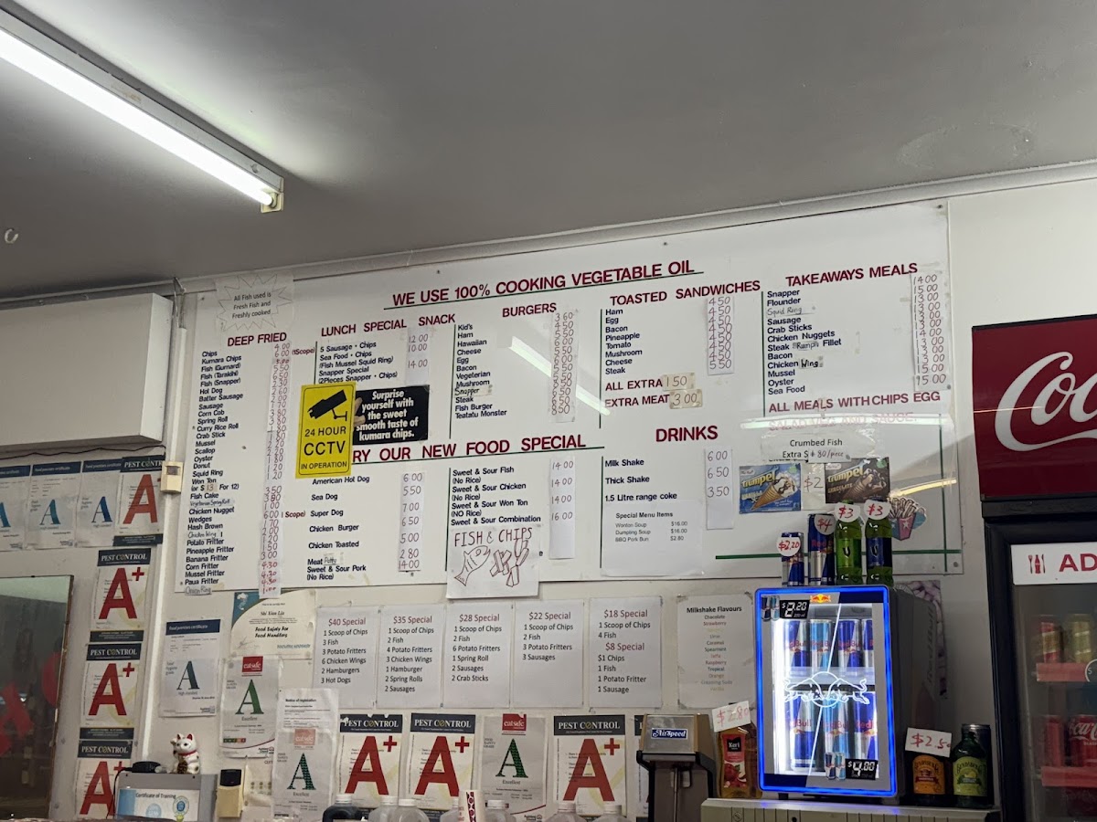 Te Atatu Fisheries Takeaway Photo Menu 3