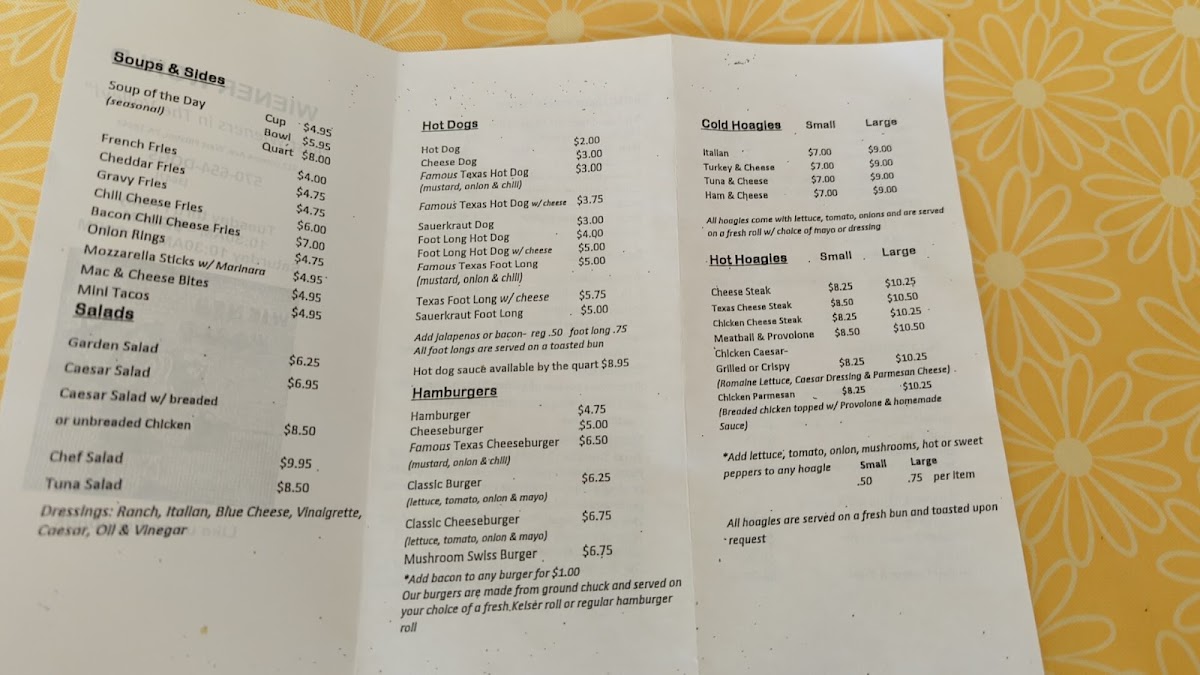Weiner World Photo Menu 1