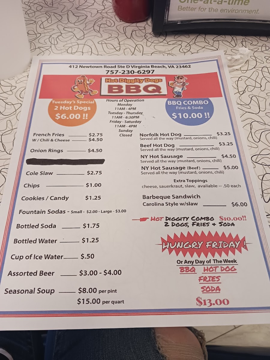 Hot Diggity Dogs BBQ Photo Menu 2