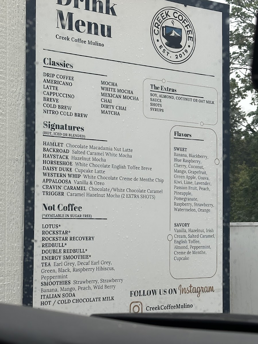 Creek Coffee Photo Menu 1