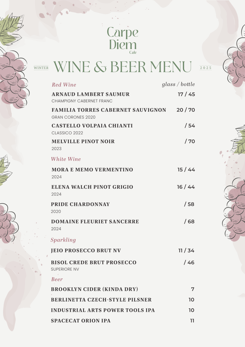 Carpe Diem Cafe Photo Menu 1