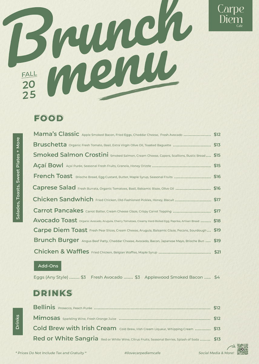 Carpe Diem Cafe Photo Menu 2