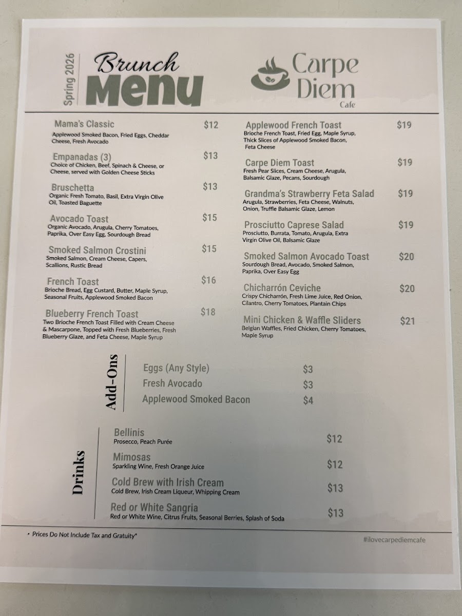 Carpe Diem Cafe Photo Menu 3