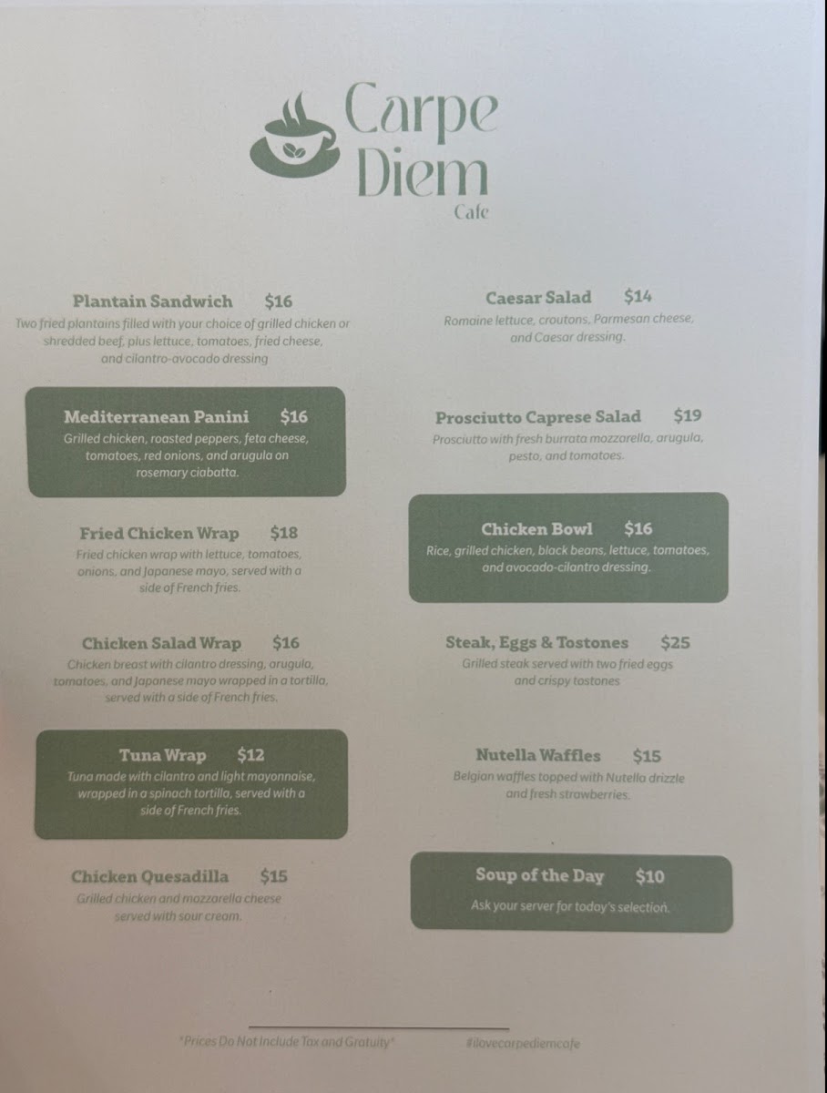 Carpe Diem Cafe Photo Menu 4