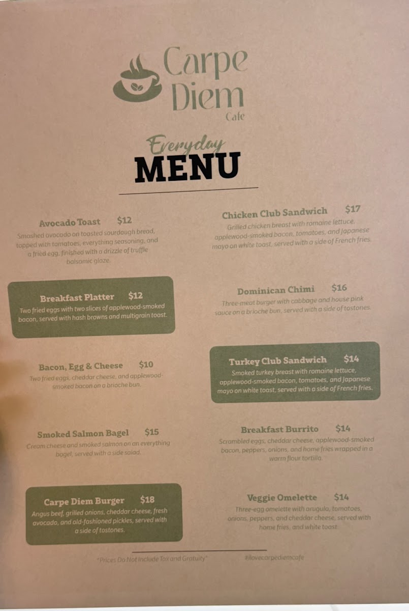 Carpe Diem Cafe Photo Menu 5