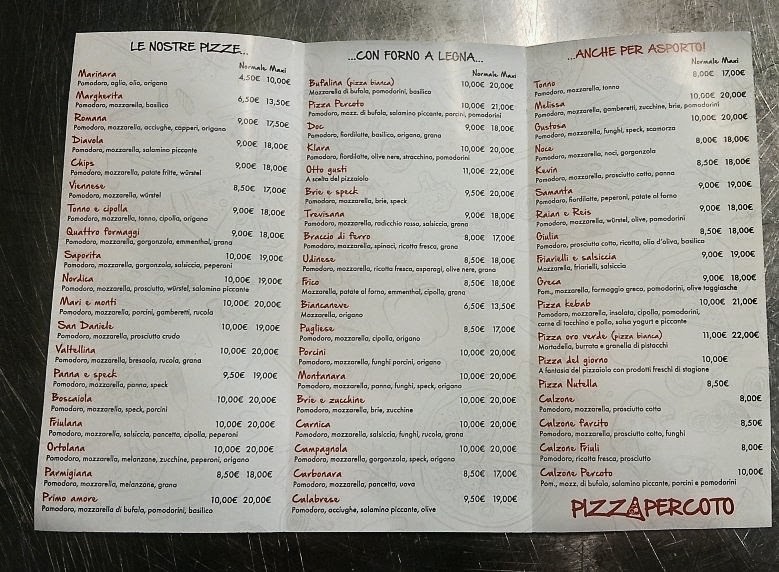 Pizza Percoto Photo Menu 1