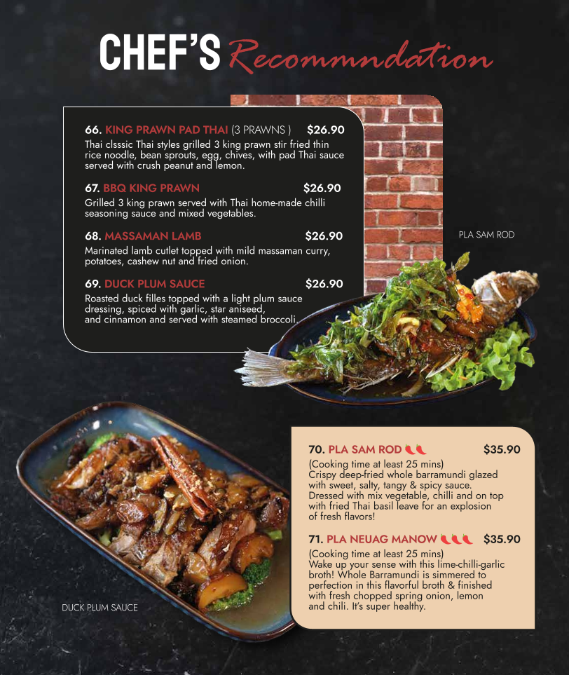 Khao Hom Thai Restaurant Photo Menu 1