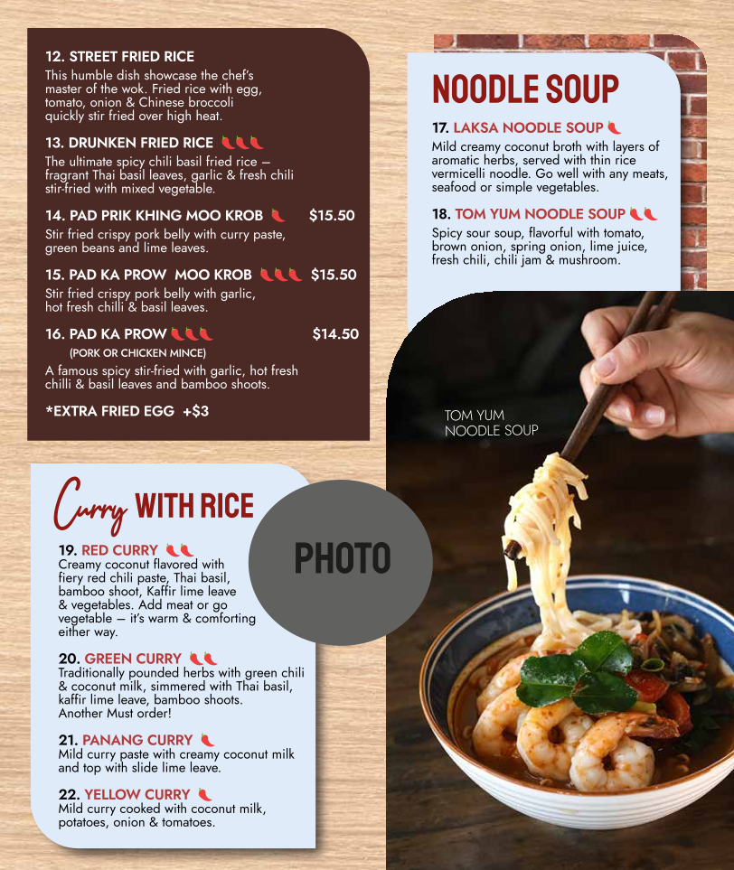 Khao Hom Thai Restaurant Photo Menu 10