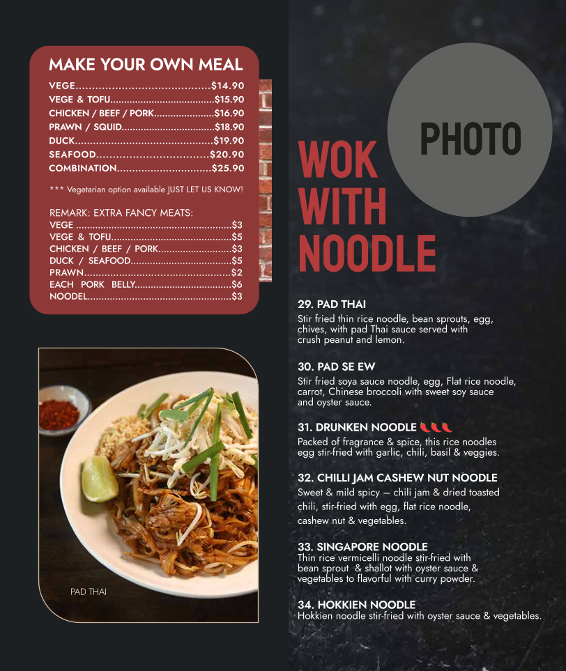 Khao Hom Thai Restaurant Photo Menu 2
