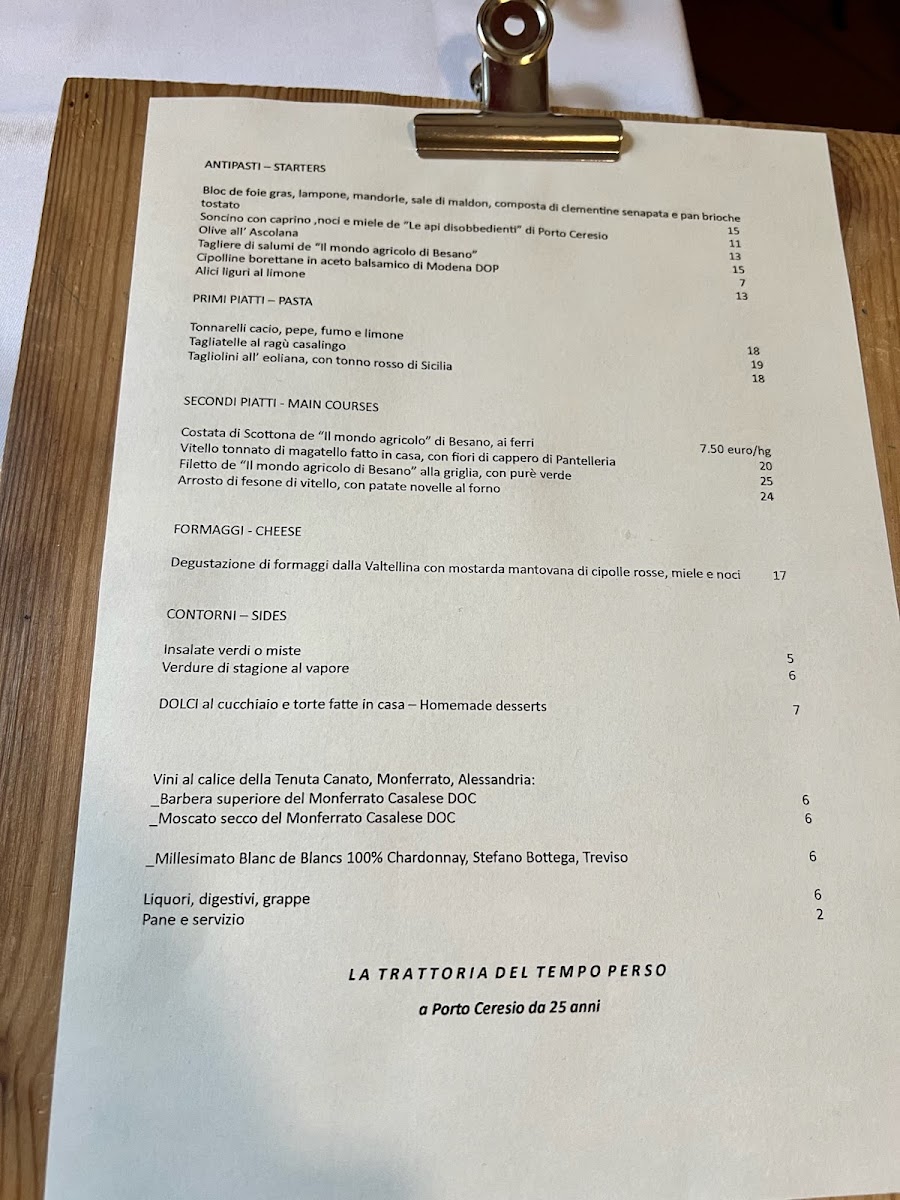 La trattoria del tempo perso Photo Menu 2