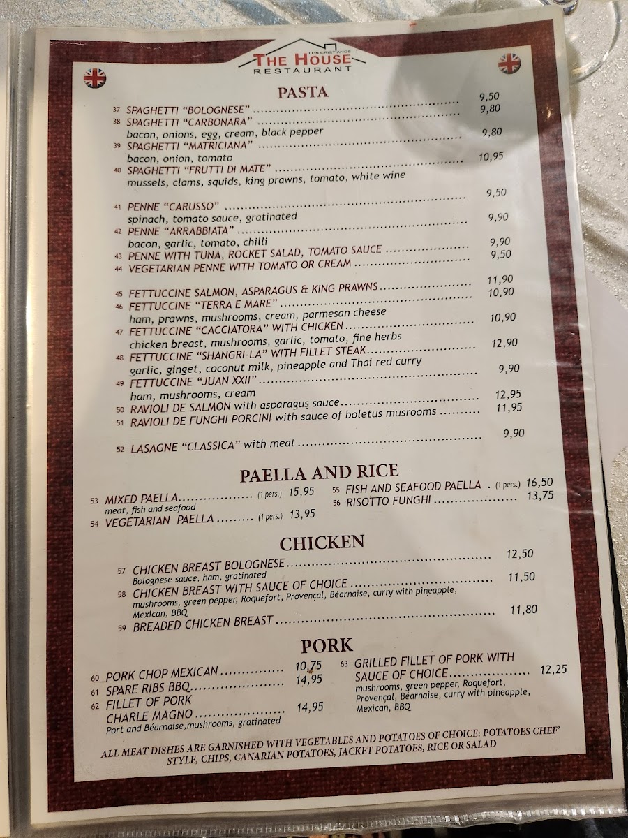 The House Restaurant Photo Menu 7