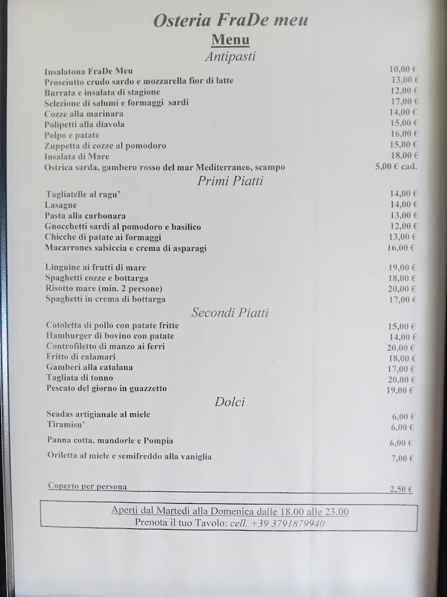 Osteria Frade Meu Photo Menu 1