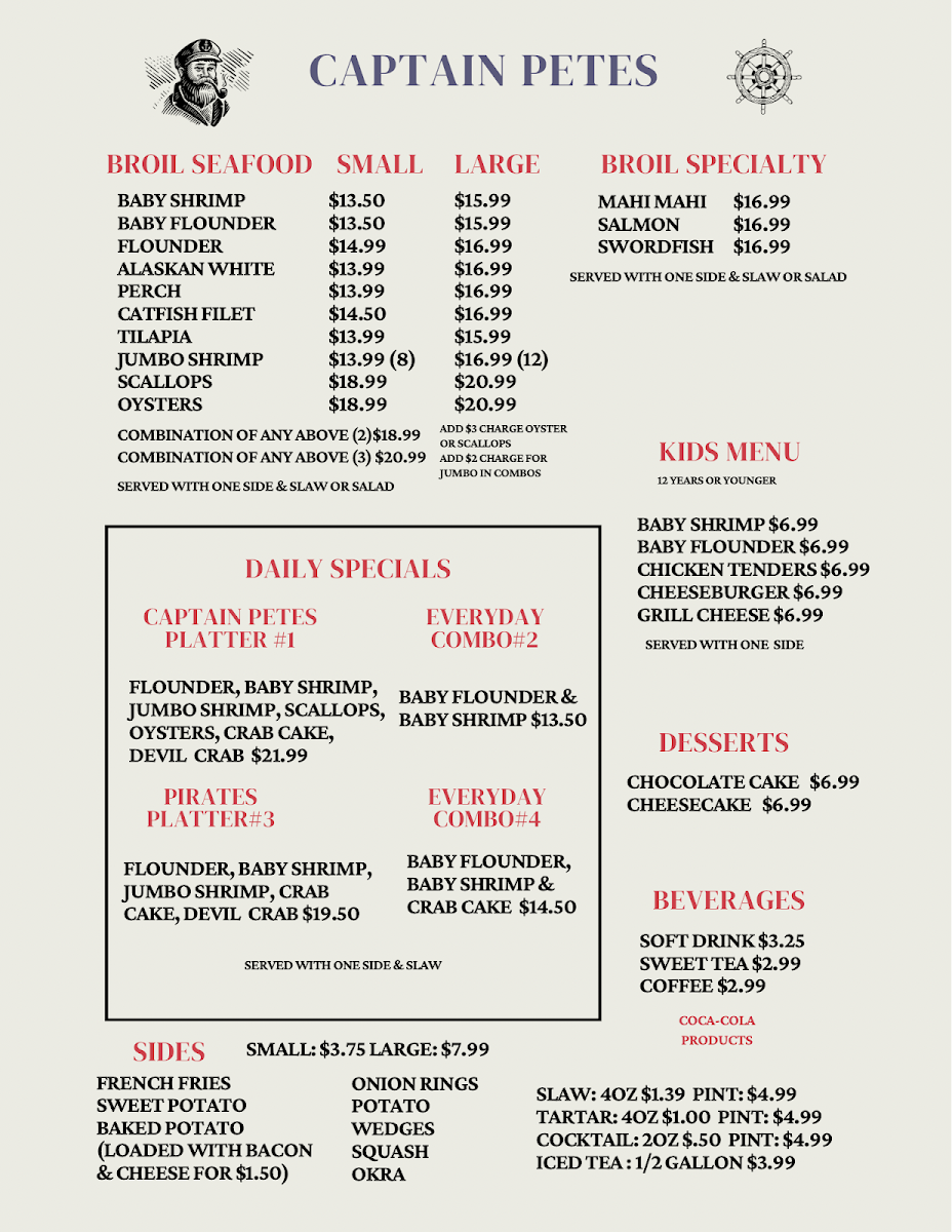 Captain Pete's Photo Menu 2