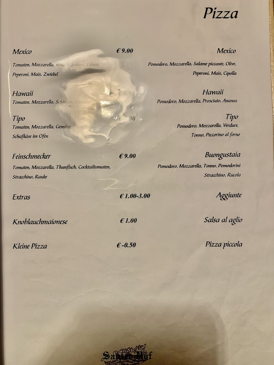 Pizzeria Santer Hof Photo Menu 3