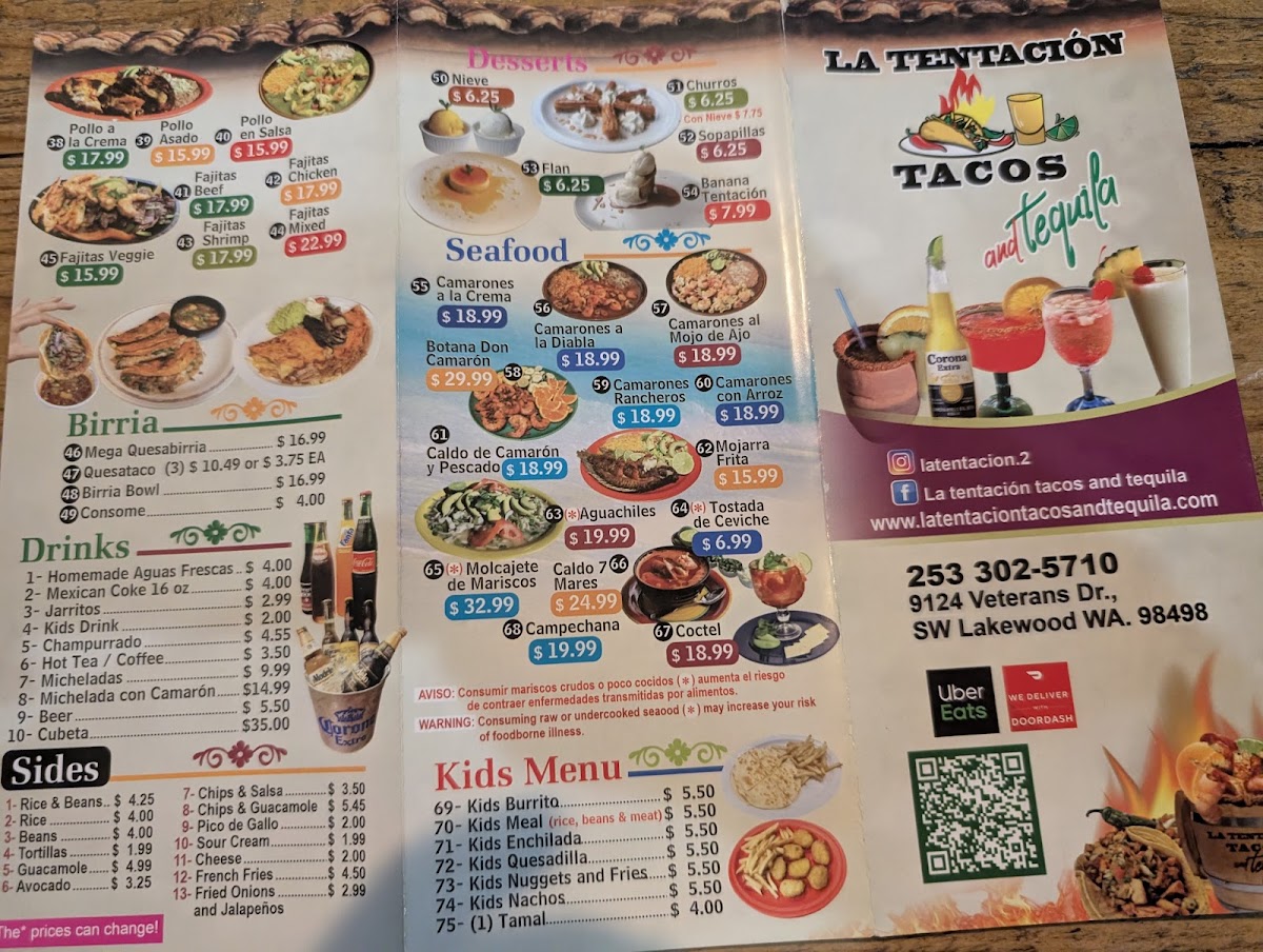 La Tentacion Tacos & Tequila Photo Menu 3