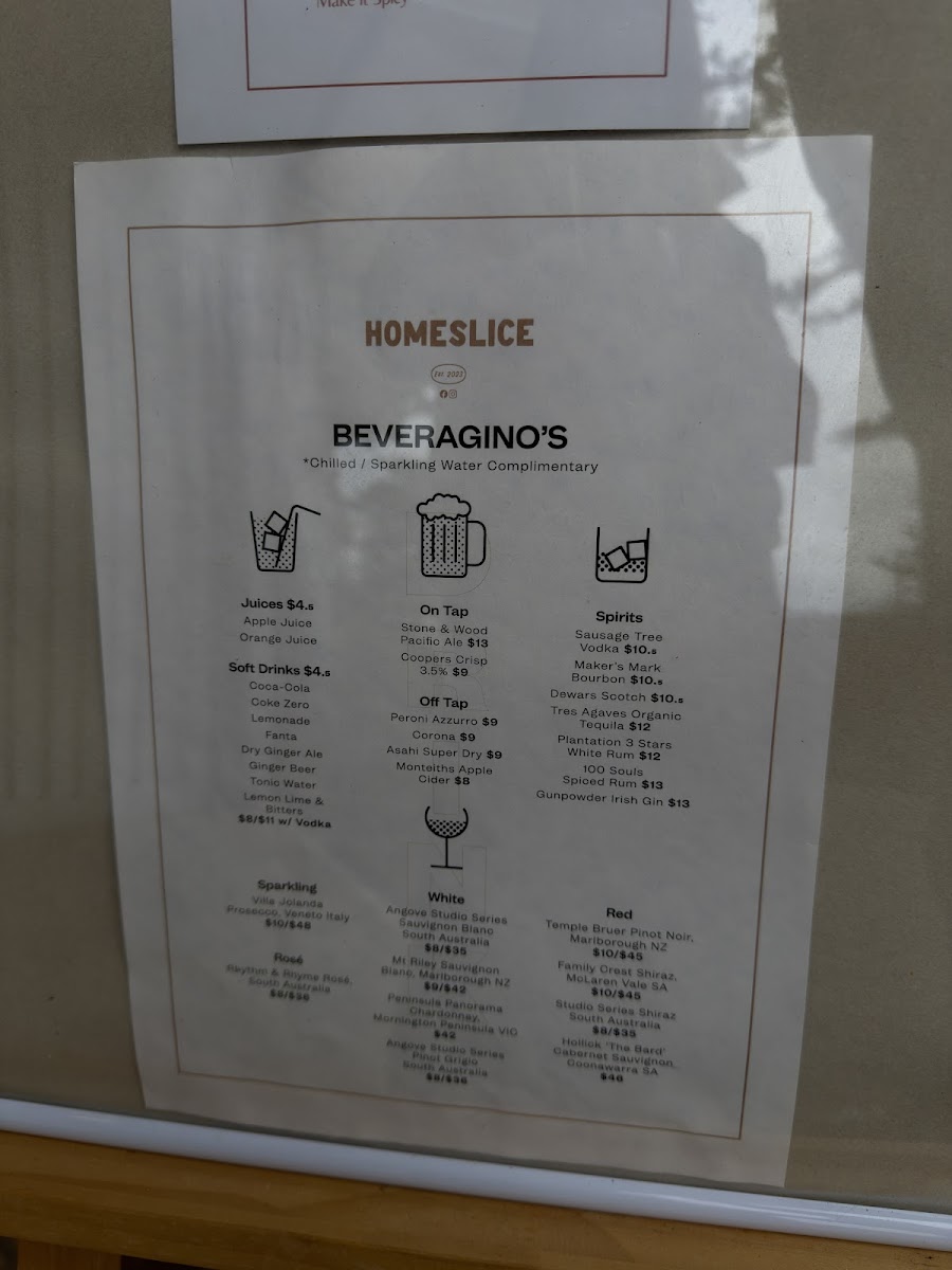 Homeslice Pizza Bar *Port Macquarie* Photo Menu 1