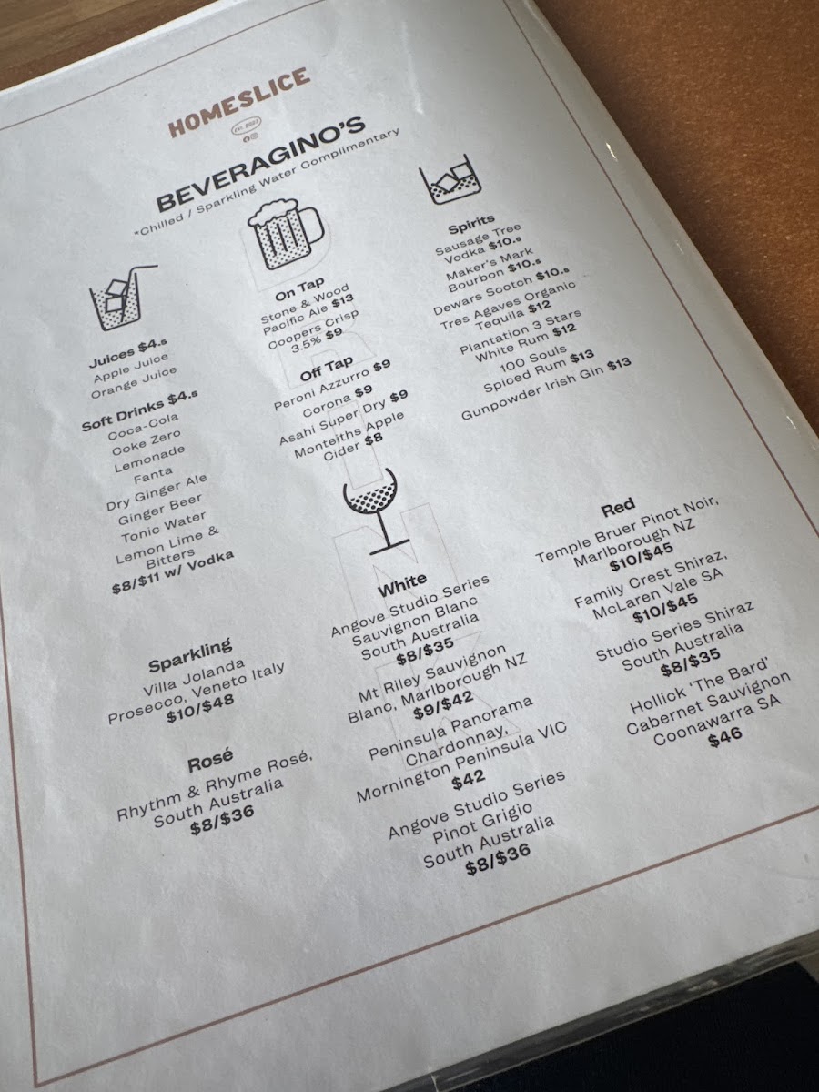 Homeslice Pizza Bar *Port Macquarie* Photo Menu 2