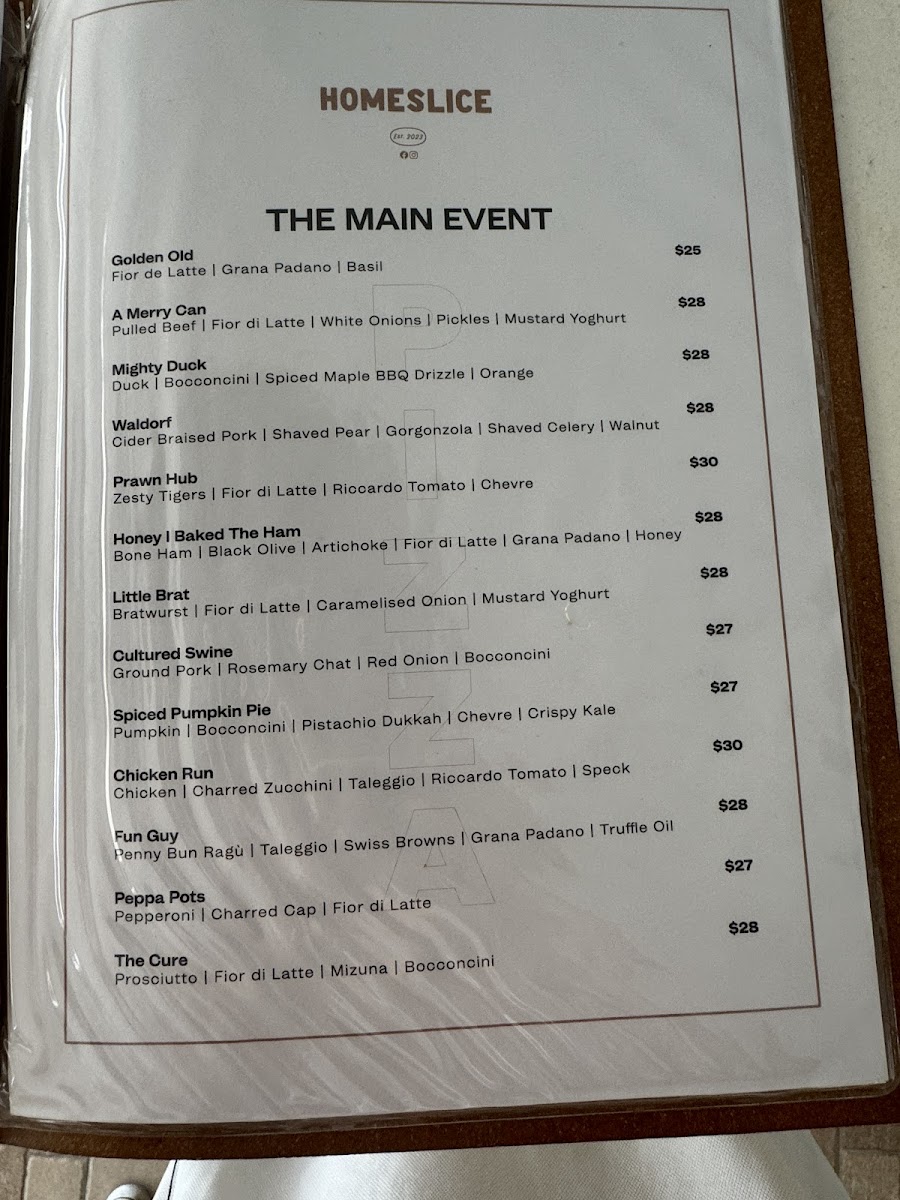 Homeslice Pizza Bar *Port Macquarie* Photo Menu 4