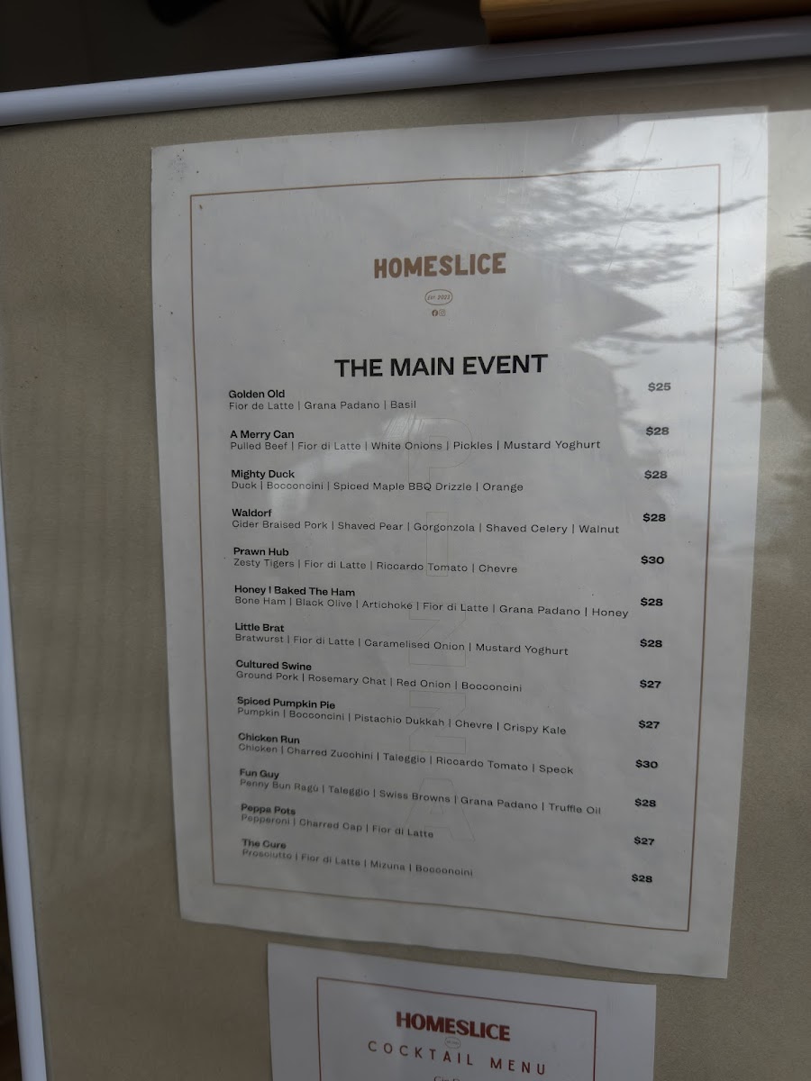 Homeslice Pizza Bar *Port Macquarie* Photo Menu 8