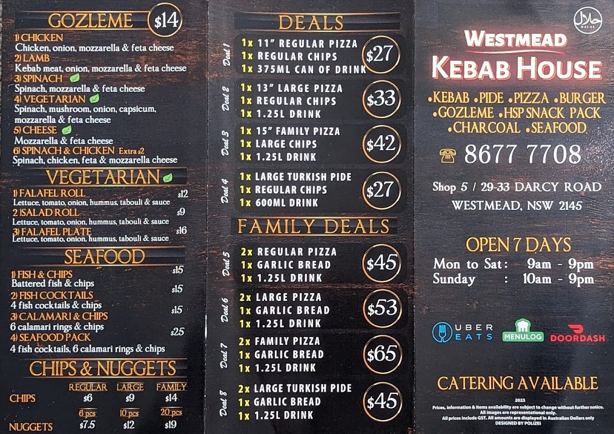 Westmead Kebab House Photo Menu 1