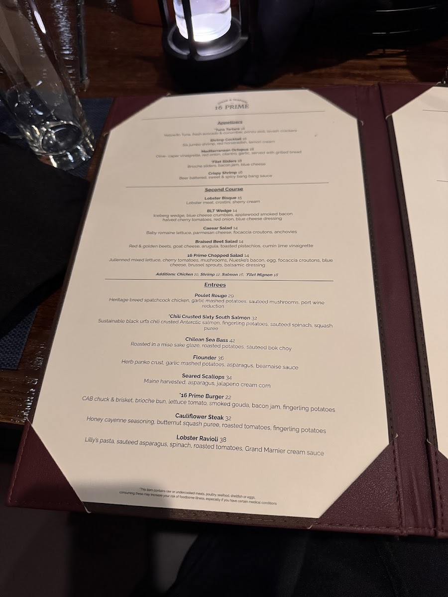 16 Prime Steak & Seafood Photo Menu 2