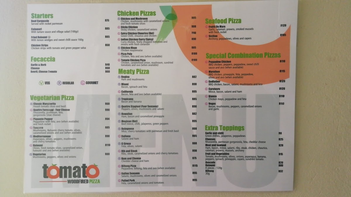 TOMATO WOODFIRED PIZZA Photo Menu 1