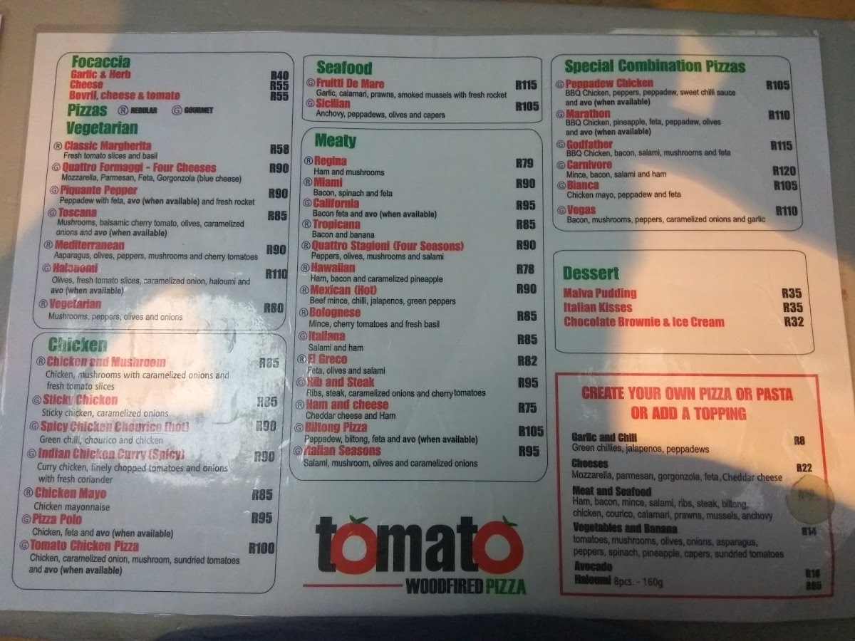 TOMATO WOODFIRED PIZZA Photo Menu 4