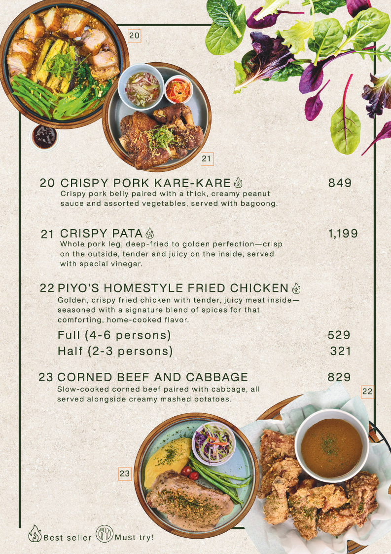 Piyo Grill & Restaurant Photo Menu 1
