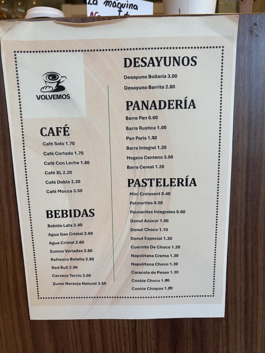 Cafetería Volvemos Photo Menu 1