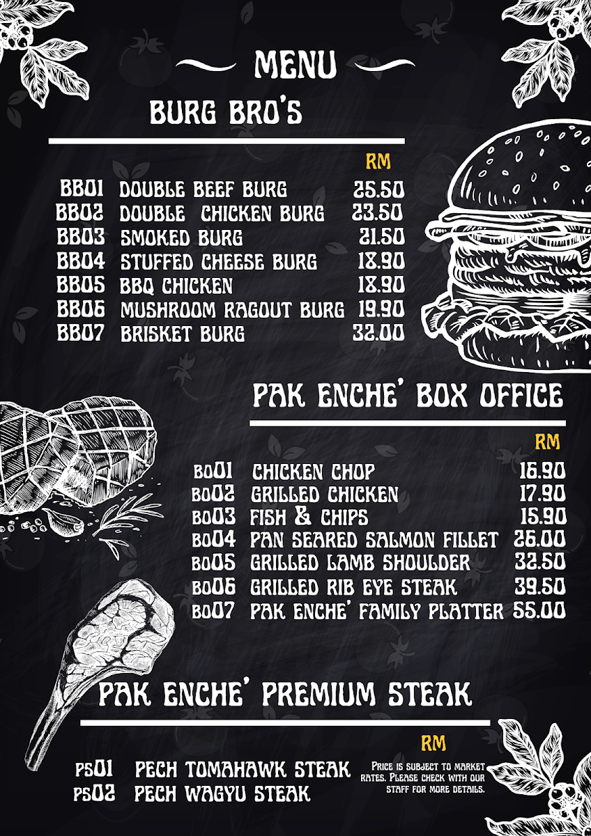 Pak Enche’ Coffee House (SSM NO: MA0284365-W) Photo Menu 1