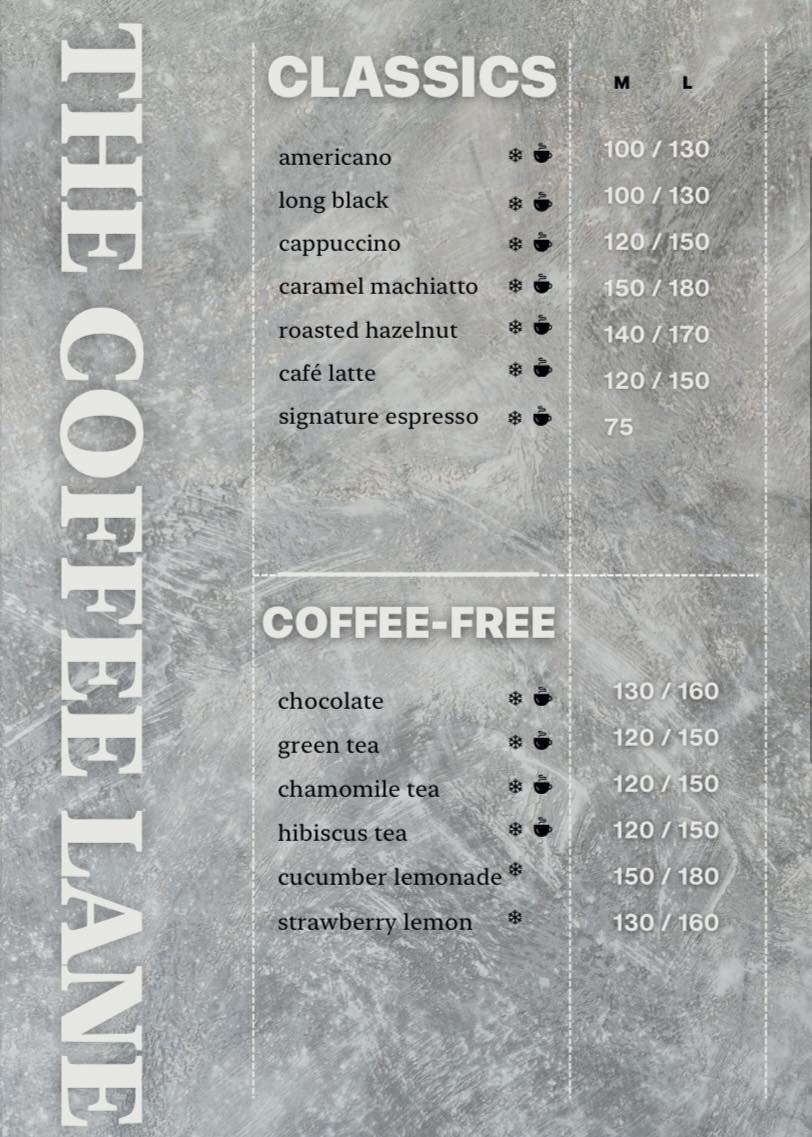 The Coffee Lane Photo Menu 2
