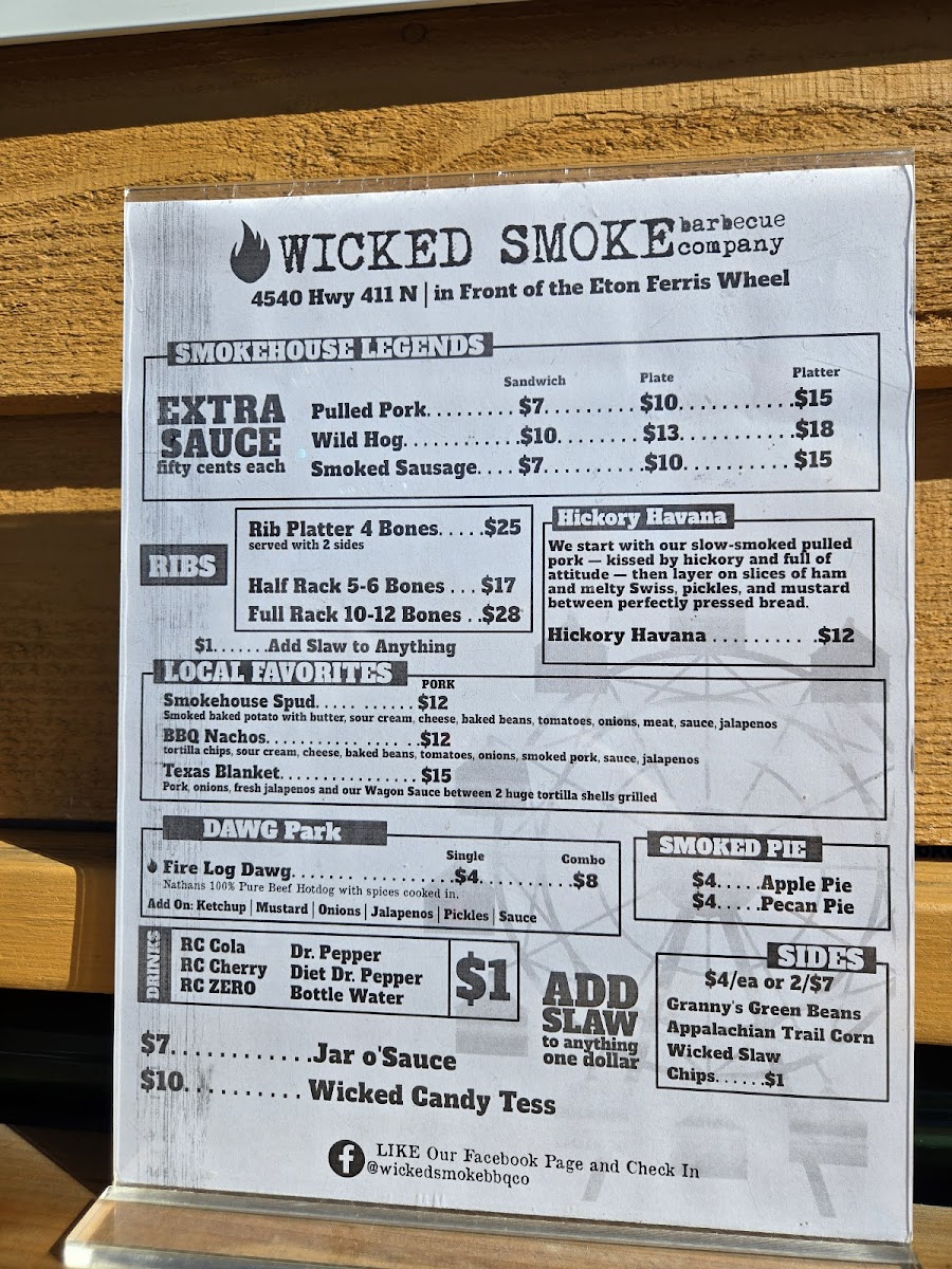 Wicked Smoke Barbecue Company Photo Menu 2