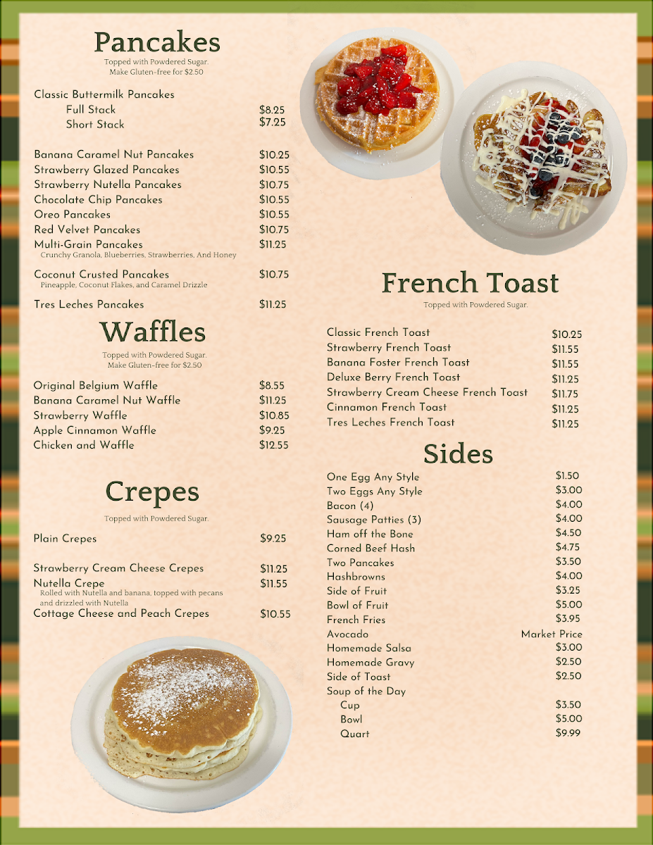 Green Apple Pancake House Photo Menu 1
