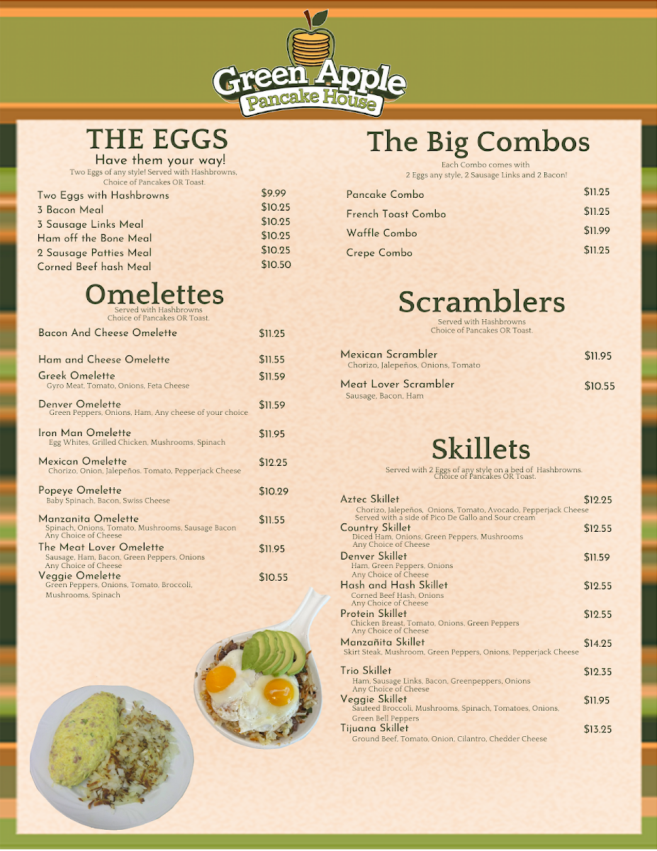Green Apple Pancake House Photo Menu 2