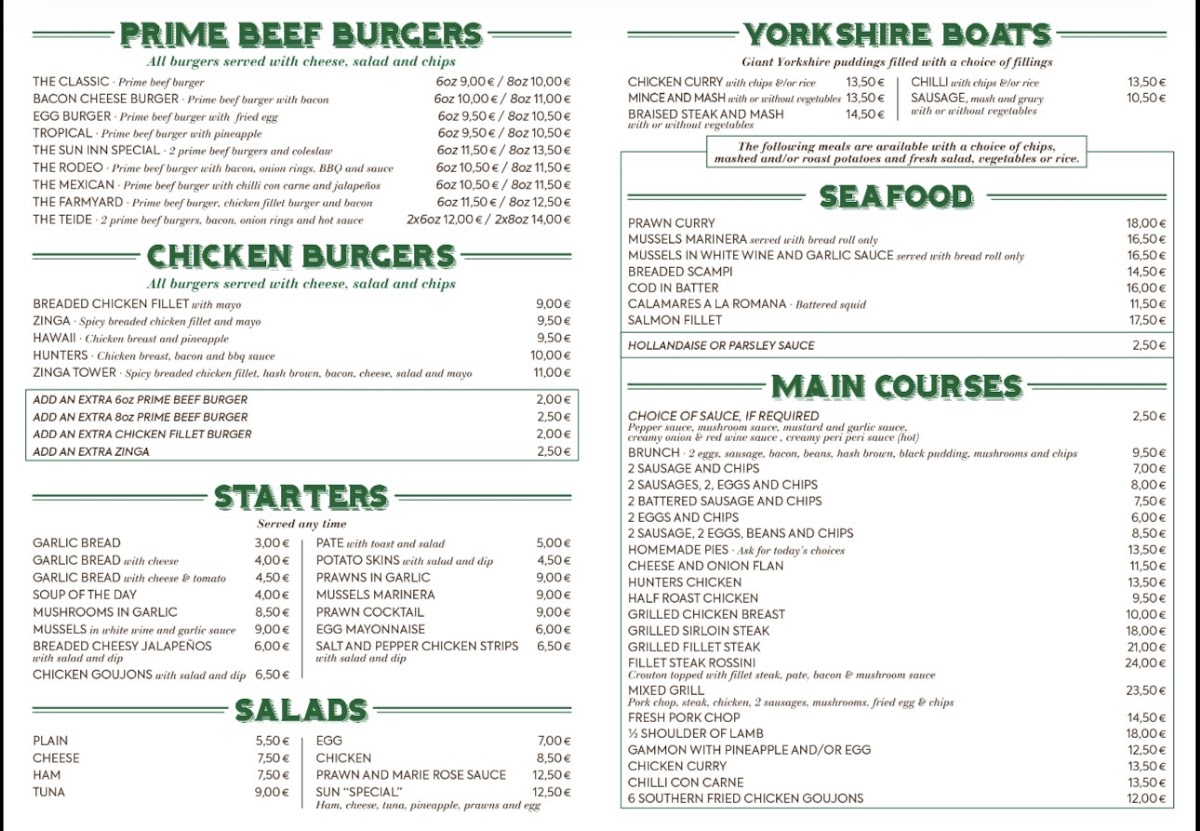 The Sun Inn Photo Menu 3