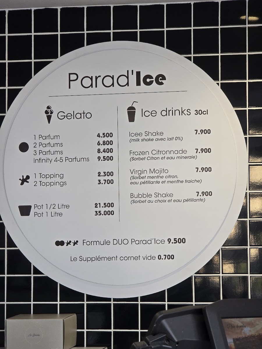 Parad'ice Sousse Photo Menu 1