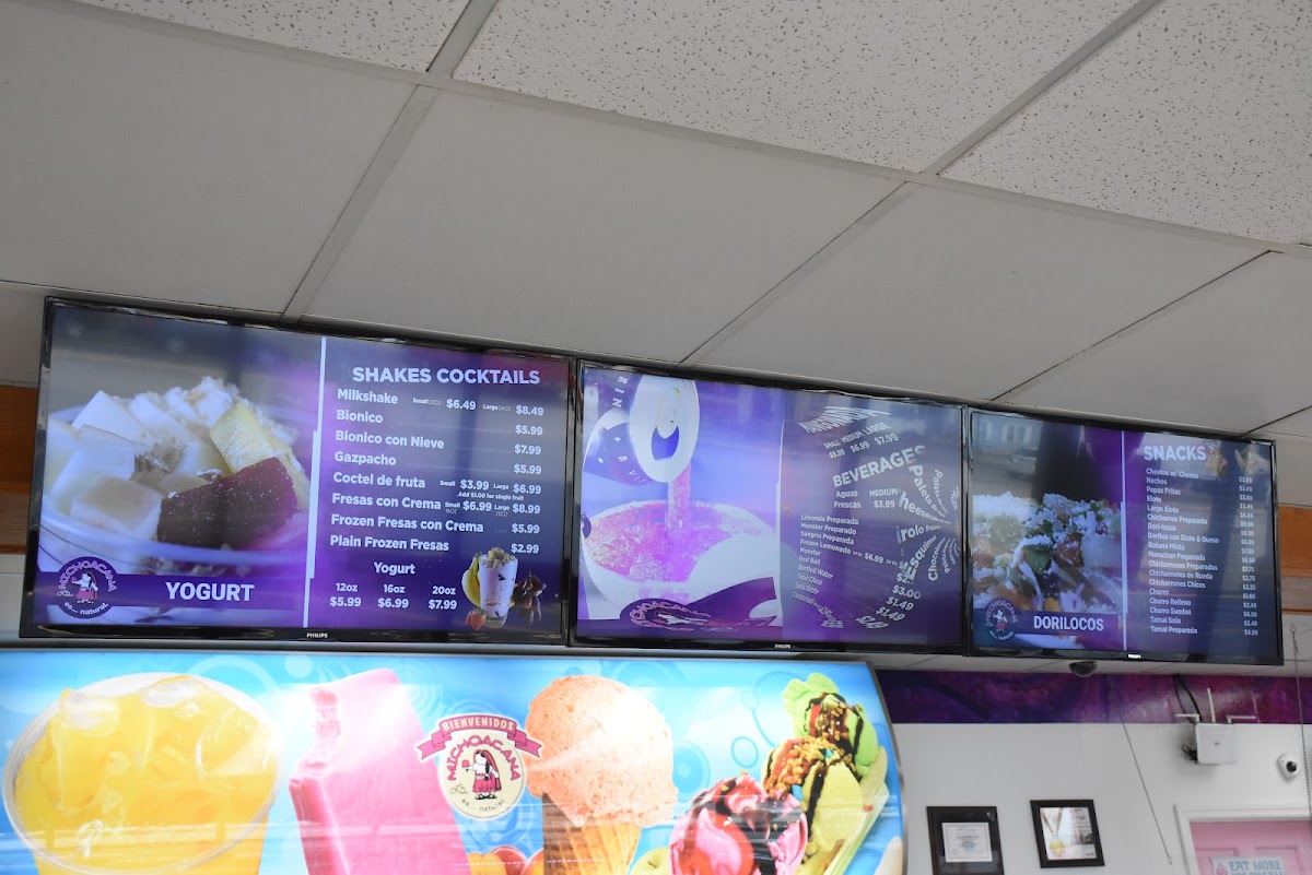 La Michoacana Ice Cream Bar Photo Menu 2
