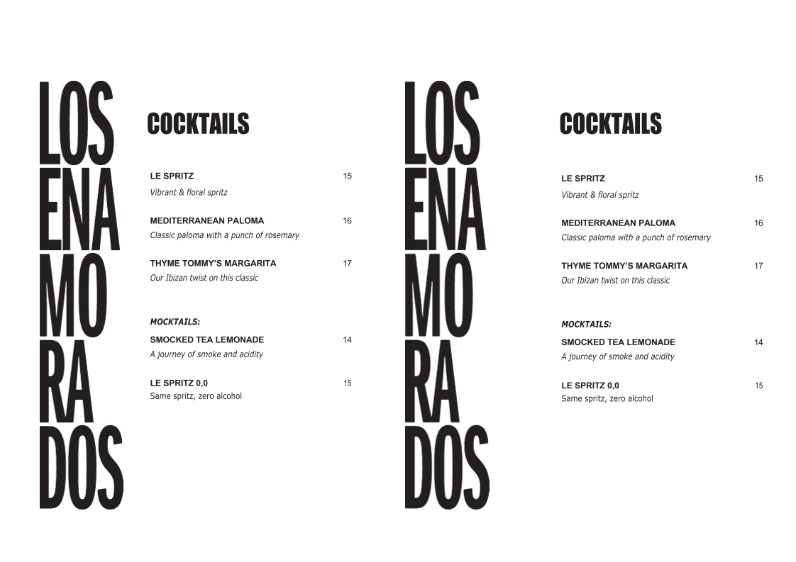 Los Enamorados Ibiza Photo Menu 8