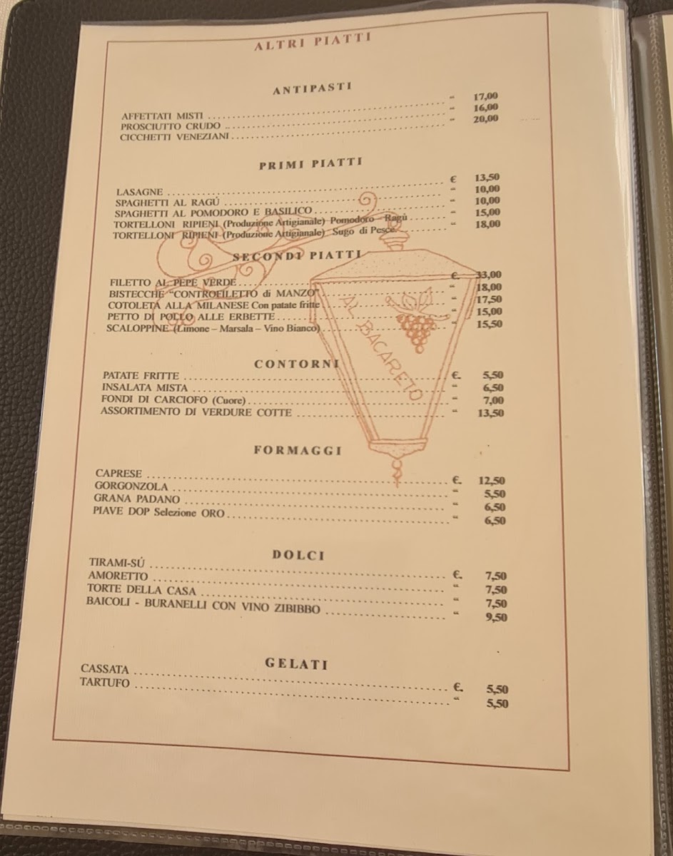 Osteria Al Bacareto Photo Menu 9