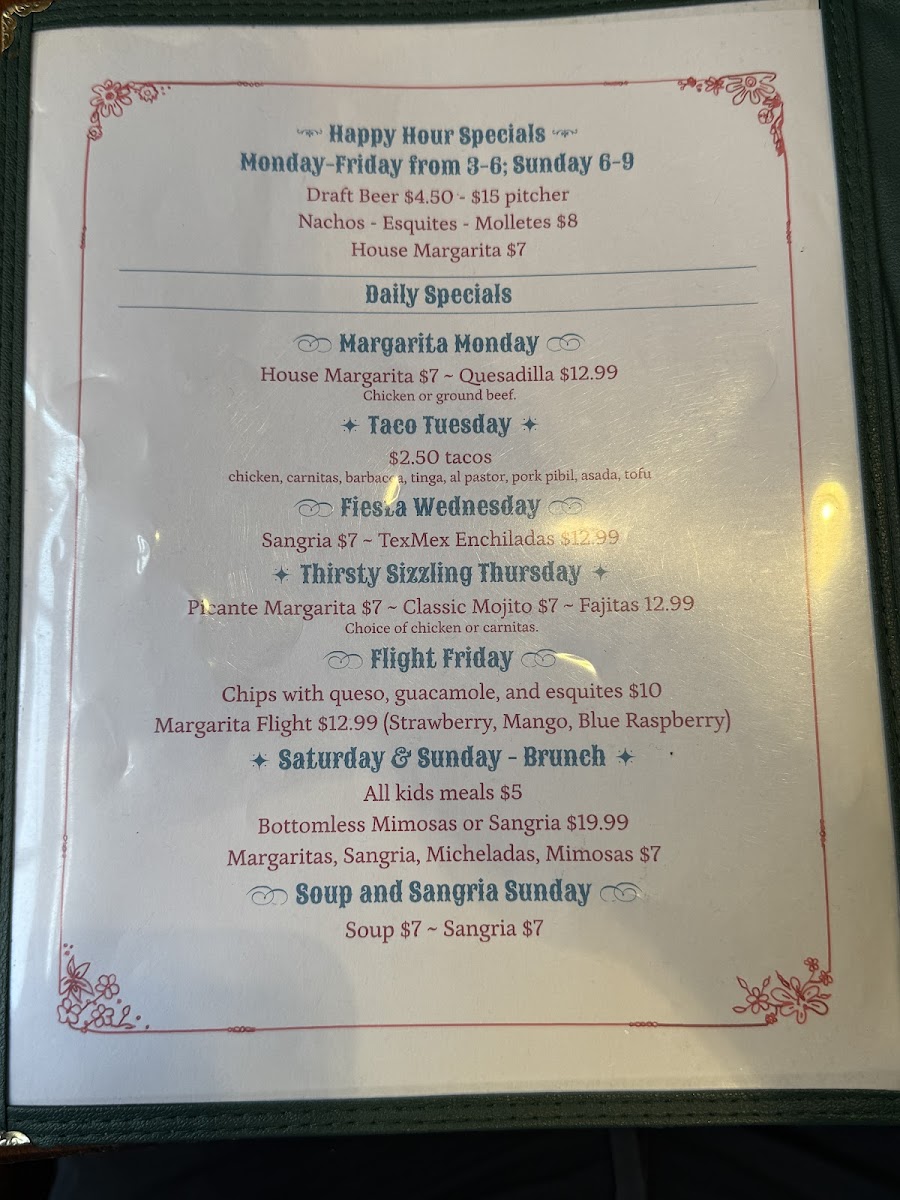 Picante Annapolis Photo Menu 1
