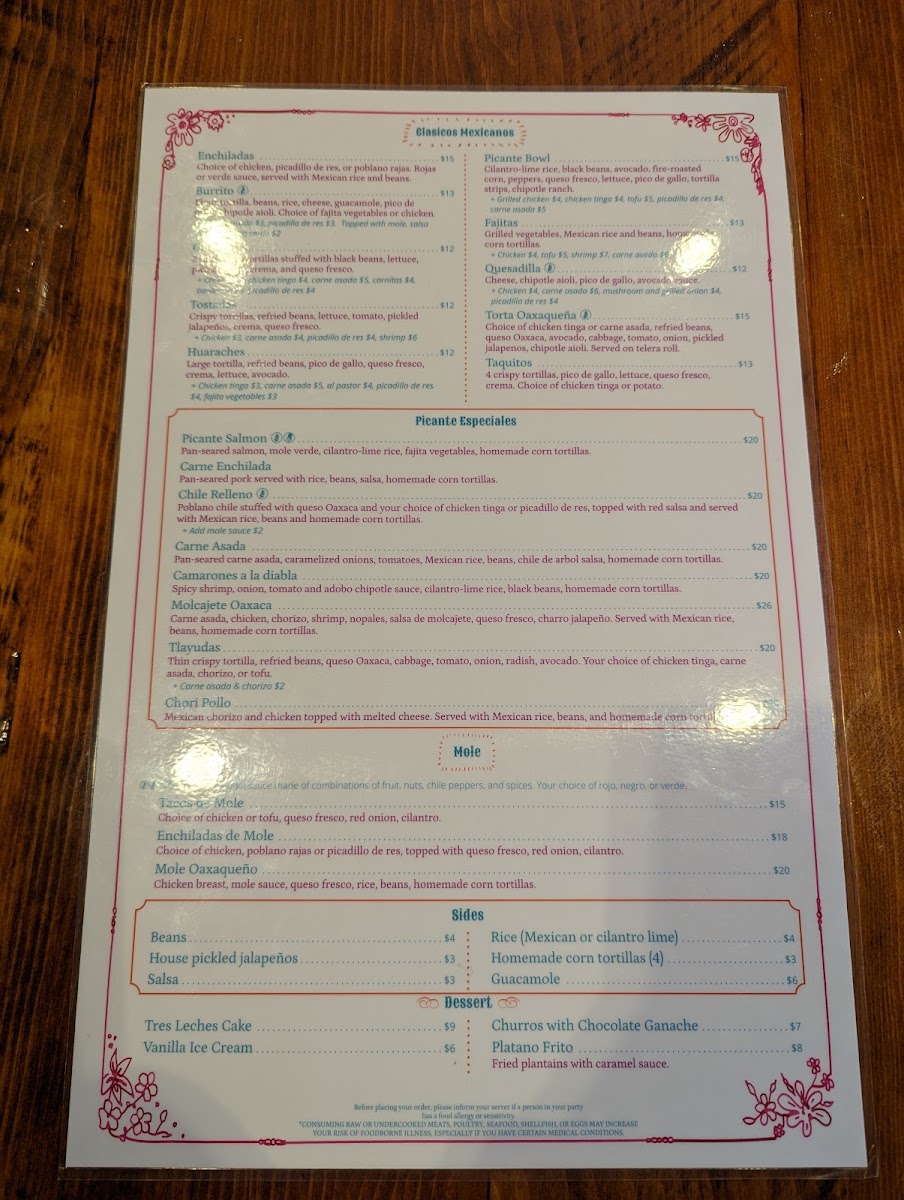 Picante Annapolis Photo Menu 5