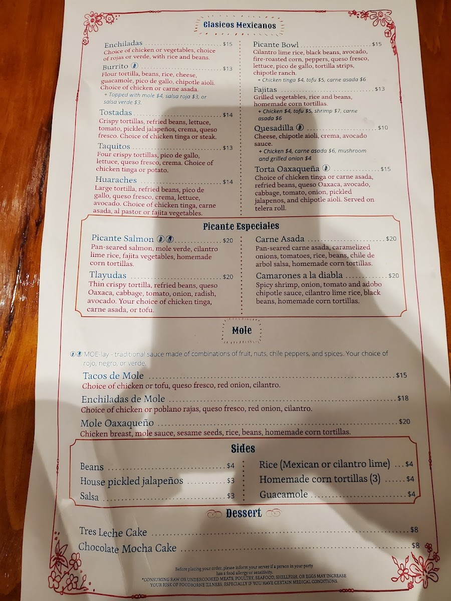 Picante Annapolis Photo Menu 7
