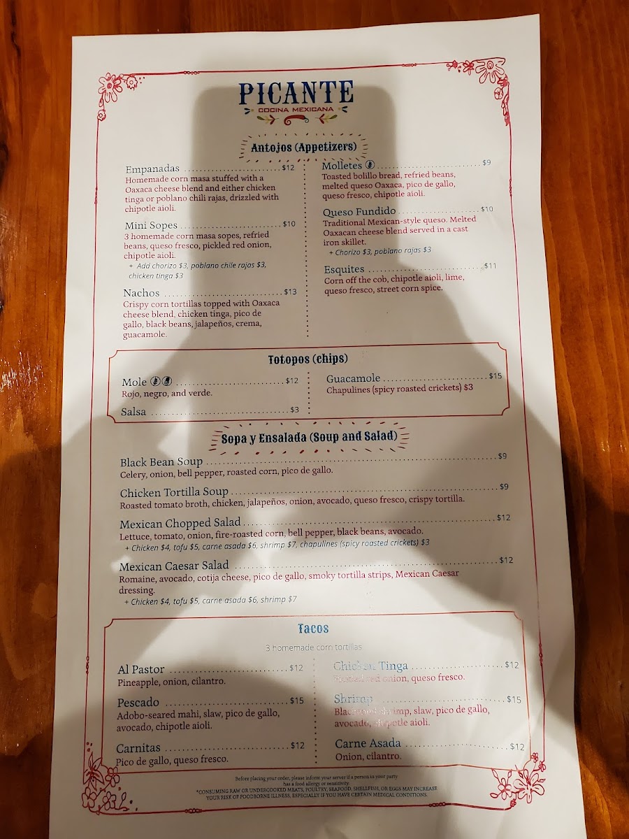 Picante Annapolis Photo Menu 8