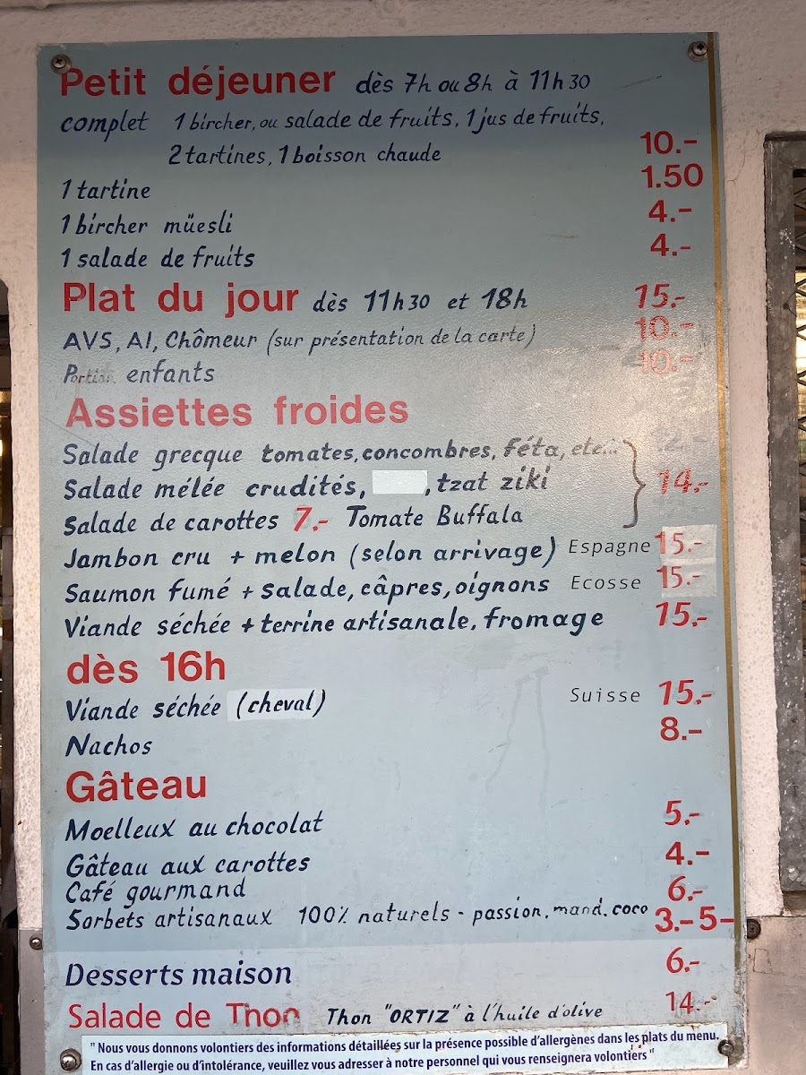 Buvette des Bains Photo Menu 8