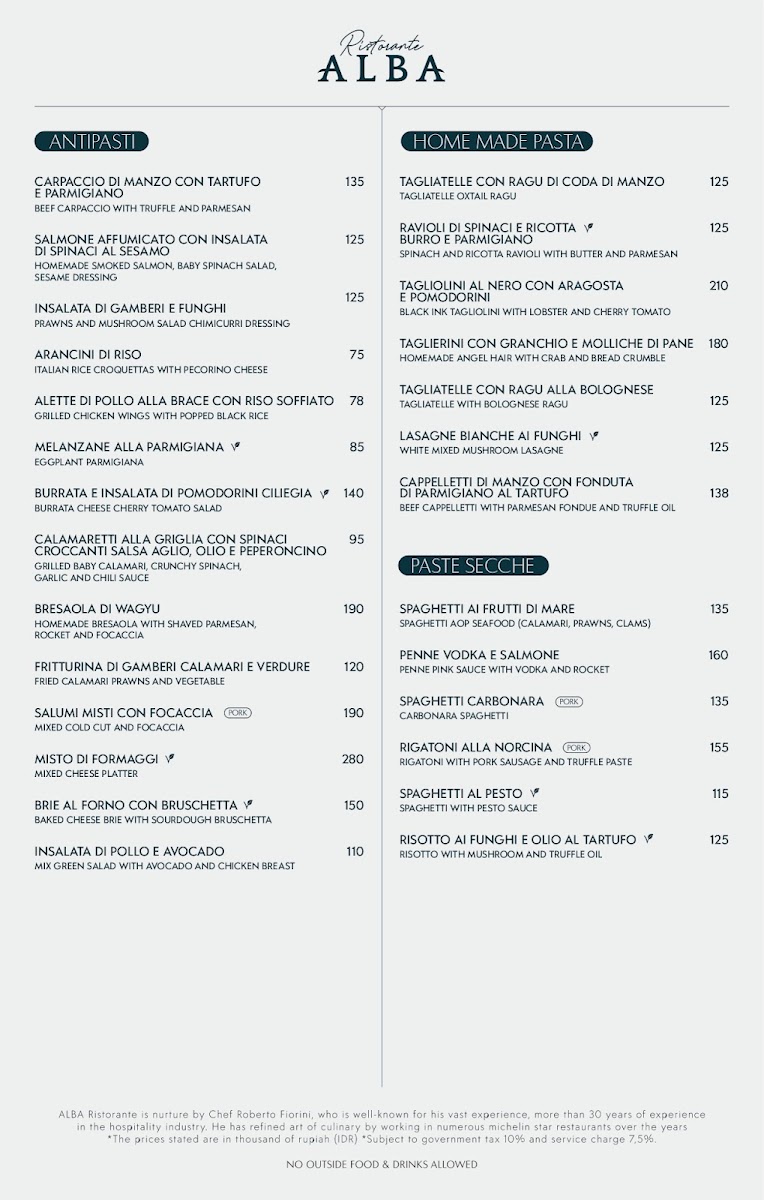 Alba Ristorante Surabaya Photo Menu 10