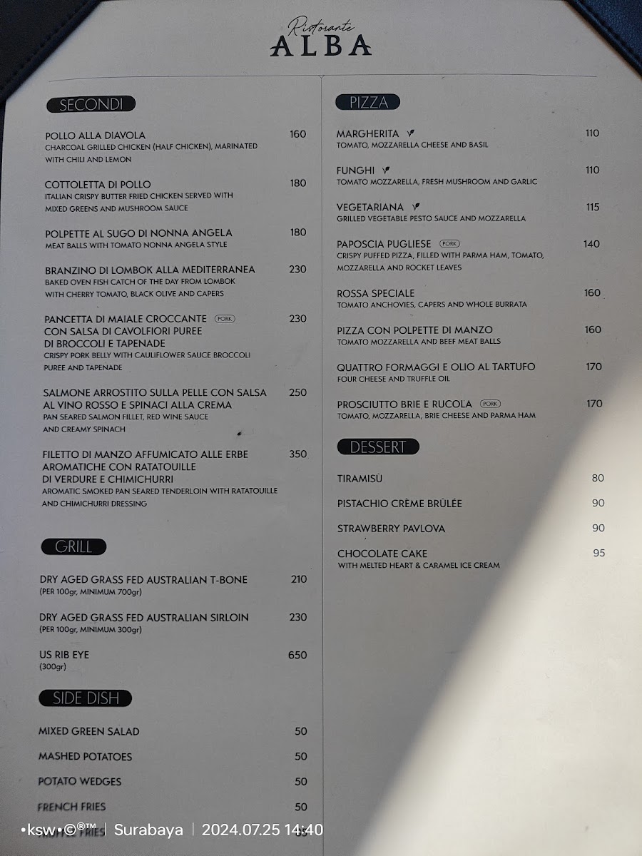 Alba Ristorante Surabaya Photo Menu 6