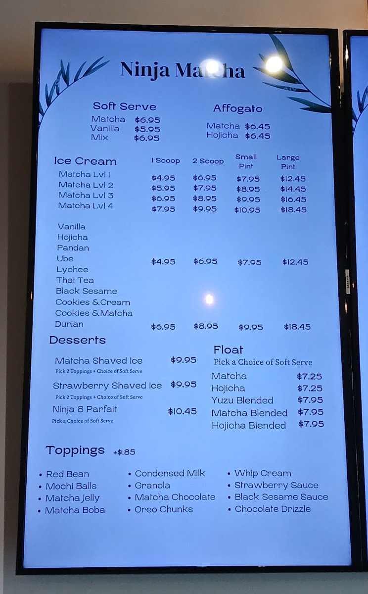 Ninja Matcha Photo Menu 1